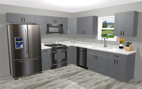 platinum shaker cabinets with stainless steel appliances|Platinum Grey Collection .